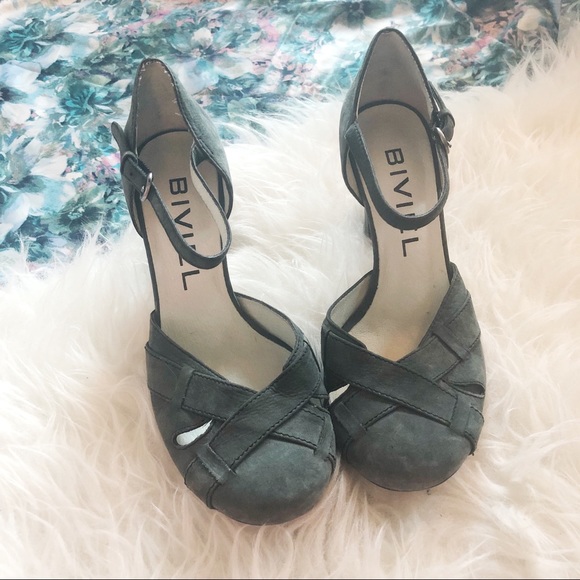 Biviel Nubuck Suede Heels - Picture 2 of 4